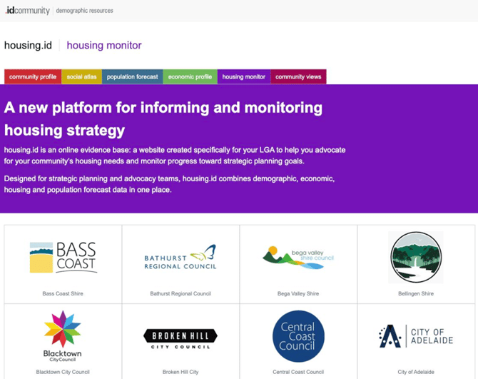 housing-monitor-how-to-find-your-councils-site-step-1.png - Alt text: ‘Screenshot showing the council directory on housing.id.com.au in Housing Monitor.’