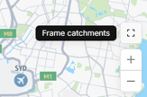 Screenshot showing frame catchment icon in bottom right corner of screen